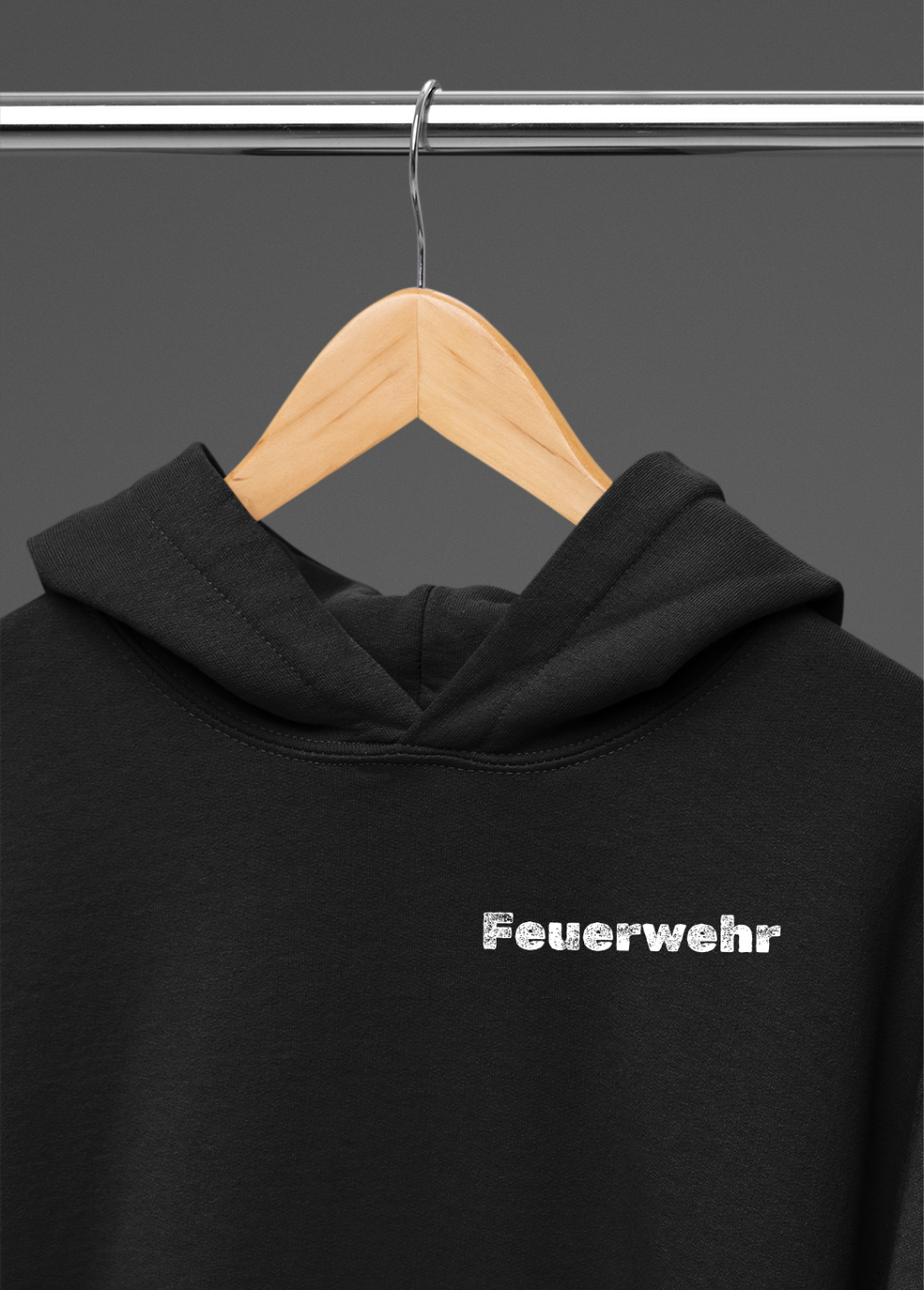 Feuerwehr Hoodie Schwarzweiß
