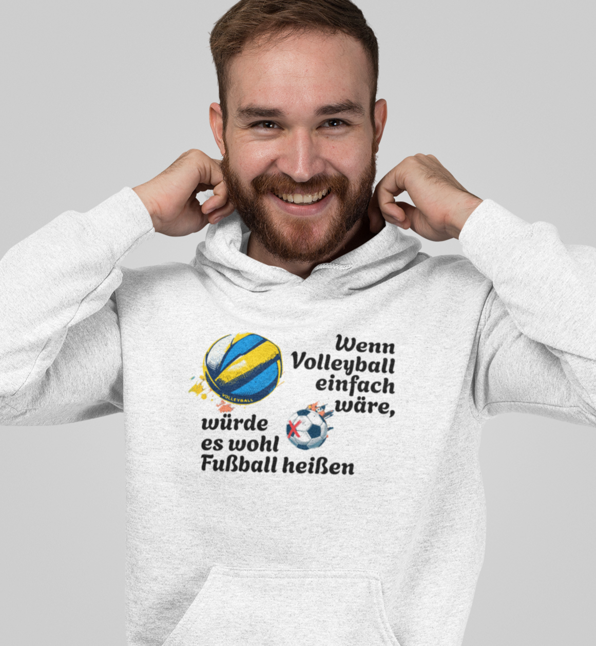 Volleyball > Fußball  Hoodie