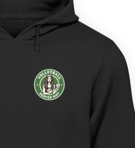 VOLLEYBALL SERVED HOT small logo  Hoodie